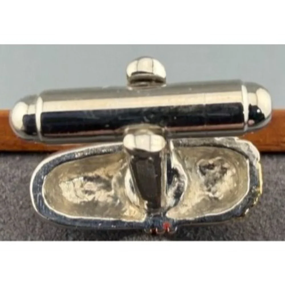 Cigar Shoppe Cufflinks Cigar Design Gold Tone Enamel Boxed Vintage